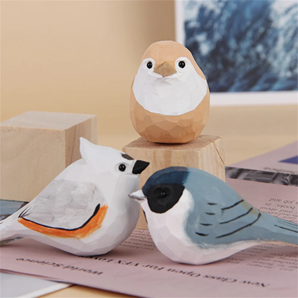 Handmade Wooden Carved Birds Figurines Garden Ornaments Sculpted Hand-Painted Bird Statue Micro Landscape Home Desktop Decor
Handmade Wooden Carved Birds Figurines Garden Ornaments Sculpted Hand-Painted Bird Statue Micro Landscape Home Desktop Decor