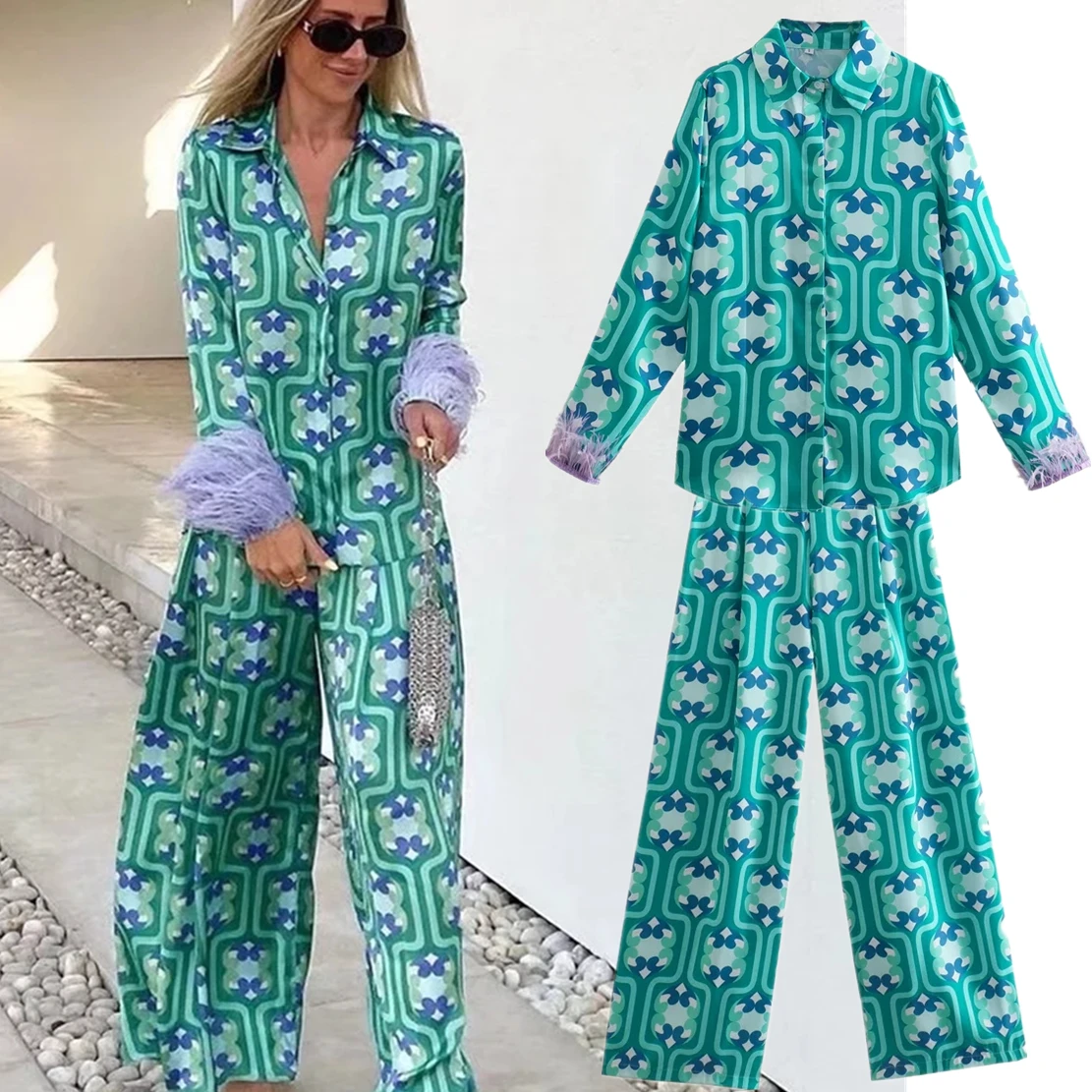 Dave&Di Ins Fashion Harem Pants Blogger High Street Geometric Printing Feather In Sleeve Loose Blouse Casual Sets Women
Dave&Di Ins Fashion Harem Pants Blogger High Street Geometric Printing Feather In Sleeve Loose Blouse Casual Sets Women
