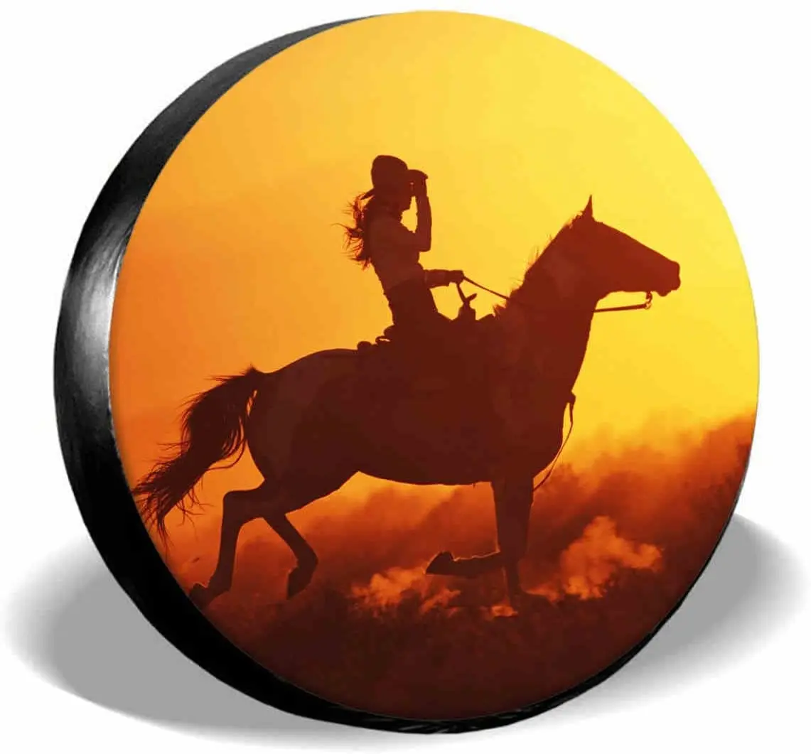 IBILIU Cowgirl On Horse Spare Tire Cover,UV Sun Protectors Wheel Cover Nature Sunset Tire Cover Universal Fit for Jeep,Trailer,R
IBILIU Cowgirl On Horse Spare Tire Cover,UV Sun Protectors Wheel Cover Nature Sunset Tire Cover Universal Fit for Jeep,Trailer,R