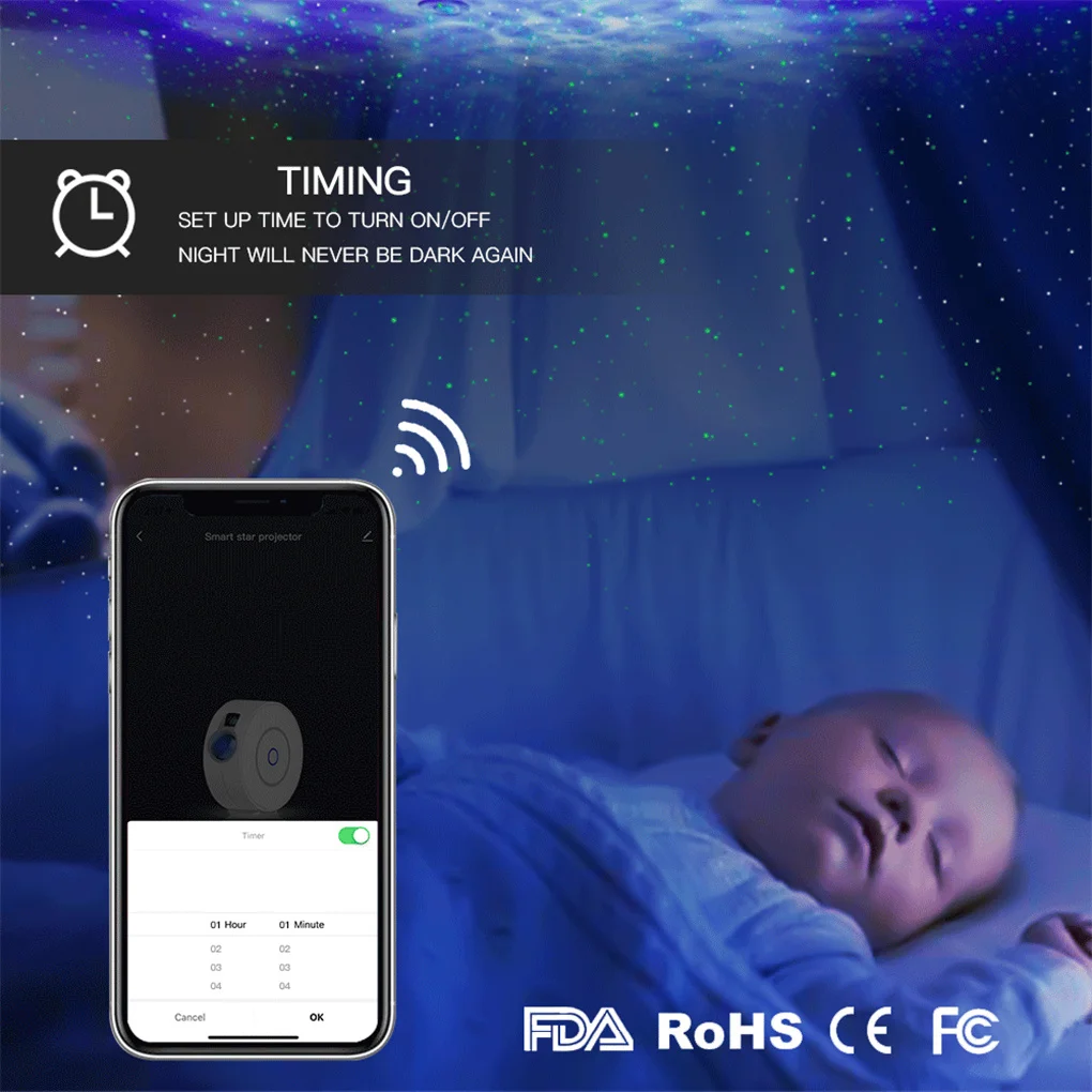 Projector Light Remote Control LED Night Light Remote Voice Control Star Sky Projector Starry Night Lamp, White
Projector Light Remote Control LED Night Light Remote Voice Control Star Sky Projector Starry Night Lamp, White