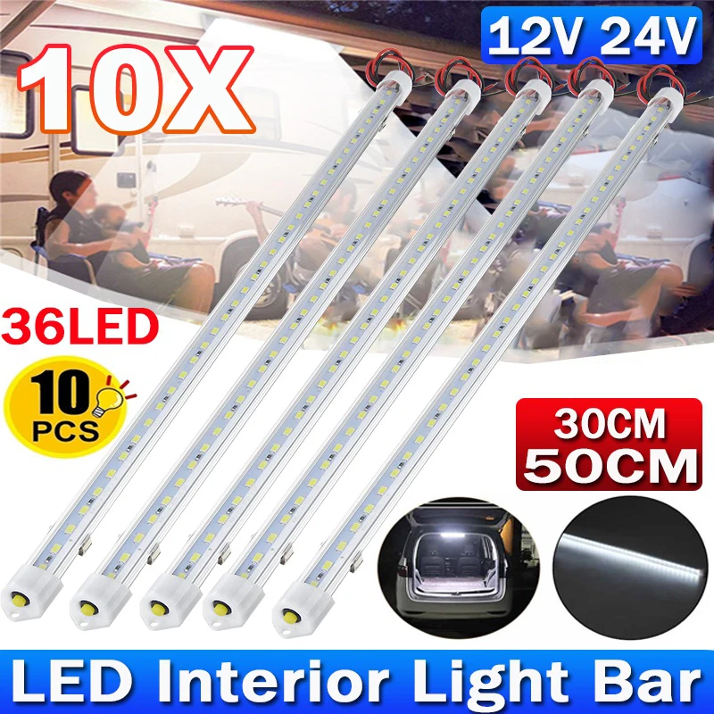 10/4PCS 30cm 50cm 12V 24V LED Car Interior Light Bar Light Tube Switch for RV Camper Boat Van Lorry Truck Caravan
10/4PCS 30cm 50cm 12V 24V LED Car Interior Light Bar Light Tube Switch for RV Camper Boat Van Lorry Truck Caravan