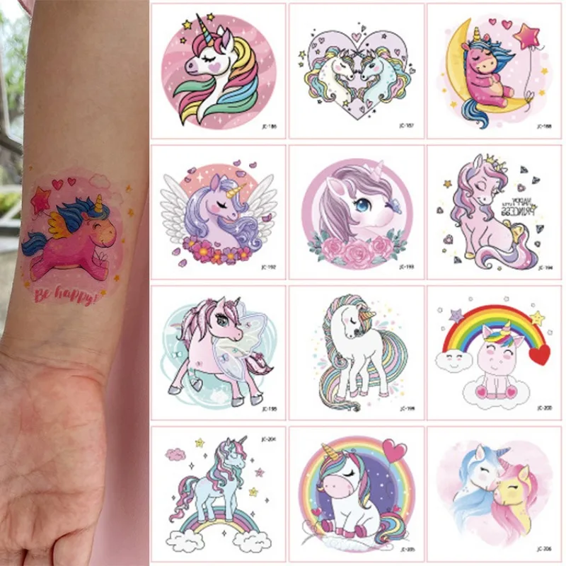 24Pcs/Set No Repeated Dreamy Unicorns Temporary Tattoos Stickers for Kids Waterproof Disposable Cute Cartoon Tatouage Temporaire
24Pcs/Set No Repeated Dreamy Unicorns Temporary Tattoos Stickers for Kids Waterproof Disposable Cute Cartoon Tatouage Temporaire