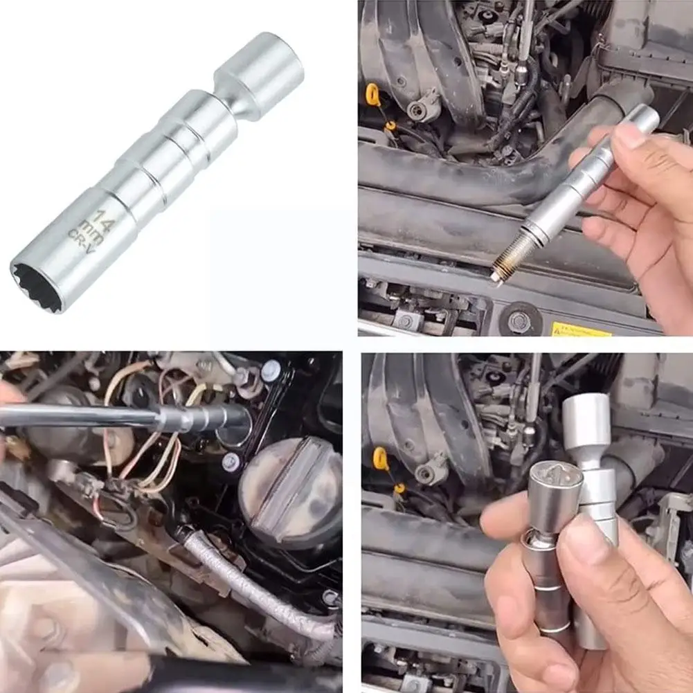 14MM Magnetic Swivel Spark Plug Socket 3/8 Inch Drive Removal Spark Tool Socket Plug Profile - Swivel Extens 12pt F8E6
14MM Magnetic Swivel Spark Plug Socket 3/8 Inch Drive Removal Spark Tool Socket Plug Profile - Swivel Extens 12pt F8E6