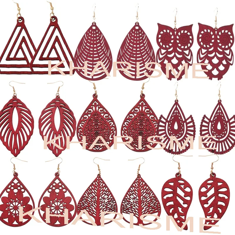 Women Vintage Ethnic Burgundy Hollow Wooden Drop Earrings Statement Dangle Earrings Fashion Jewelry Accessories wholesale
Women Vintage Ethnic Burgundy Hollow Wooden Drop Earrings Statement Dangle Earrings Fashion Jewelry Accessories wholesale