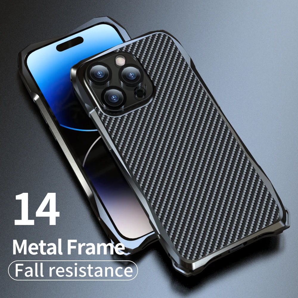 For iPhone 14 Pro Max 14Plus iPhone 13 Case Aluminum Alloy Lightweight Shockproof Bumper Carbon Fiber Back Patch Protector Cover
For iPhone 14 Pro Max 14Plus iPhone 13 Case Aluminum Alloy Lightweight Shockproof Bumper Carbon Fiber Back Patch Protector Cover