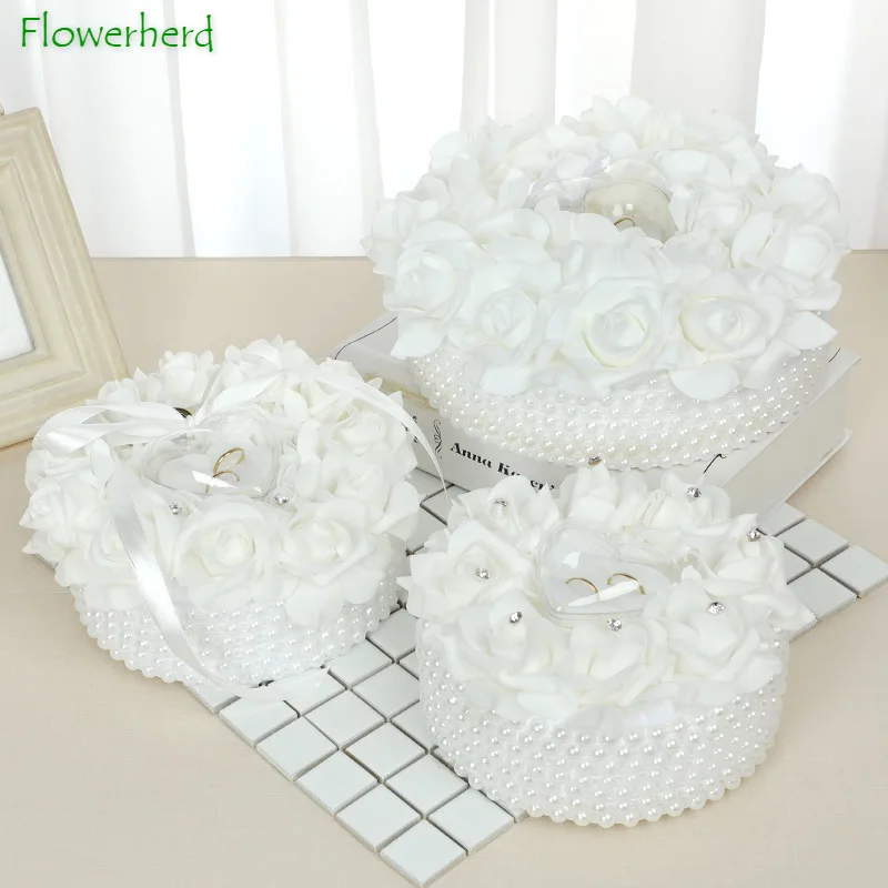 European Wedding Supplies Pearl Rose Ring Pillow Lace Creative Cake Wedding Ring Box Valentines Day Gift Wedding Decoration
European Wedding Supplies Pearl Rose Ring Pillow Lace Creative Cake Wedding Ring Box Valentines Day Gift Wedding Decoration