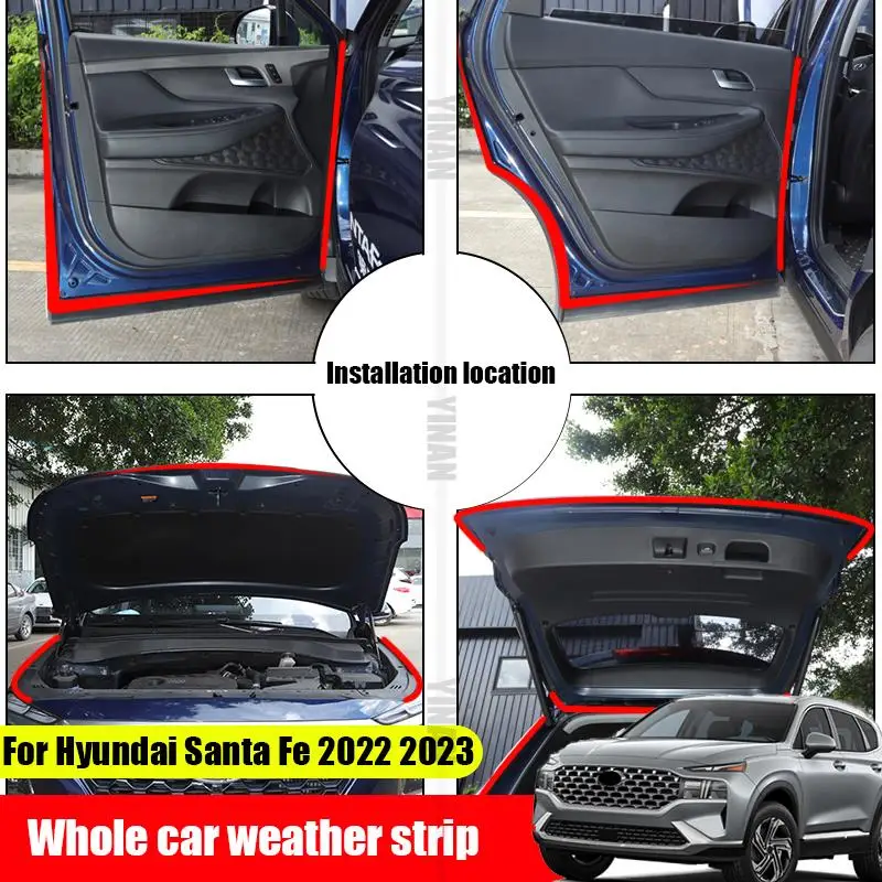 for Hyundai Santa Fe 2021 2022 2023 whole car seal special soundproof rubber car seal soundproof strip
for Hyundai Santa Fe 2021 2022 2023 whole car seal special soundproof rubber car seal soundproof strip