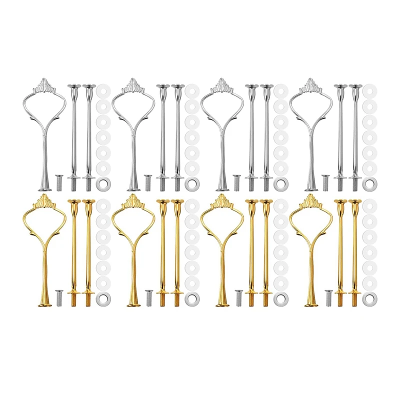 24 Sets 3 Tier Crown Cake Plate Stand Fittings Hardware Holder Kitchen Gadgets For Wedding And Party - Silver&Golden
24 Sets 3 Tier Crown Cake Plate Stand Fittings Hardware Holder Kitchen Gadgets For Wedding And Party - Silver&Golden