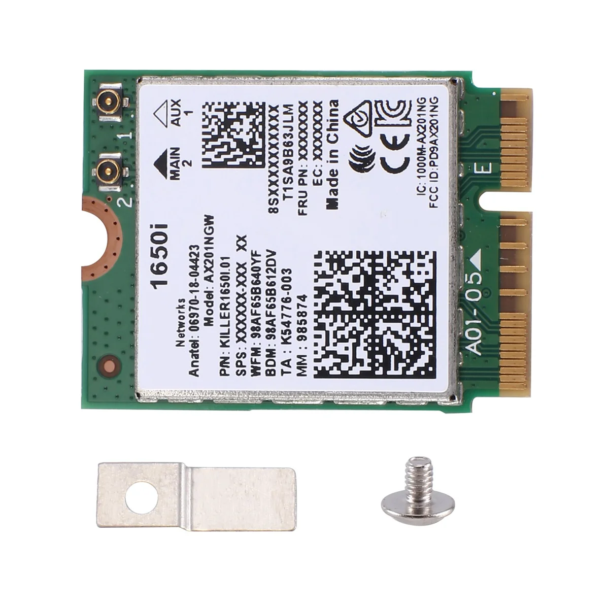 1650I AC AX201NGW WiFi Card WiFi6 Dual Band Wireless Card 802.11AX/A/B/G/N BT 5.0 Laptop for Windows
1650I AC AX201NGW WiFi Card WiFi6 Dual Band Wireless Card 802.11AX/A/B/G/N BT 5.0 Laptop for Windows
