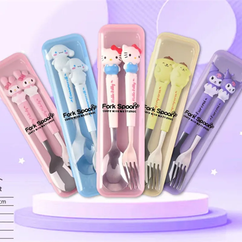 New Cinnamorolls Kuromis Kitchen Supplies Spoon Cutlery Fork Stainless Steel Tableware Set Anime Kawaii Cute Items Kids
New Cinnamorolls Kuromis Kitchen Supplies Spoon Cutlery Fork Stainless Steel Tableware Set Anime Kawaii Cute Items Kids