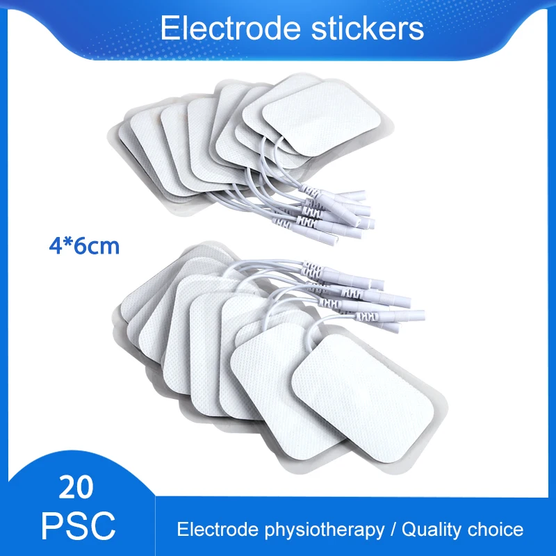 

20PCS Electrode Pads for Tens Acupuncture Physiotherapy Machine Slimming Ems Nerve Muscle Stimulator Massager Patch 2mm Plug