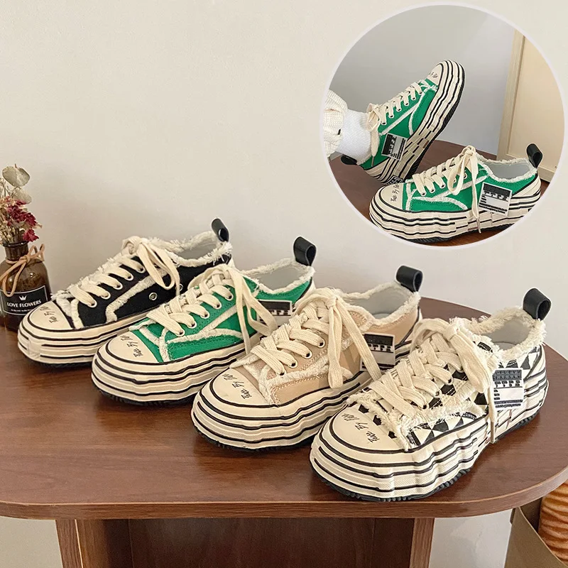 Summer Leisure Thick Sole Designer Shoes Vulcanized Shoes Platform Sneakers Retro Skate Shoes All-match Beggar Canvas Shoes
Summer Leisure Thick Sole Designer Shoes Vulcanized Shoes Platform Sneakers Retro Skate Shoes All-match Beggar Canvas Shoes