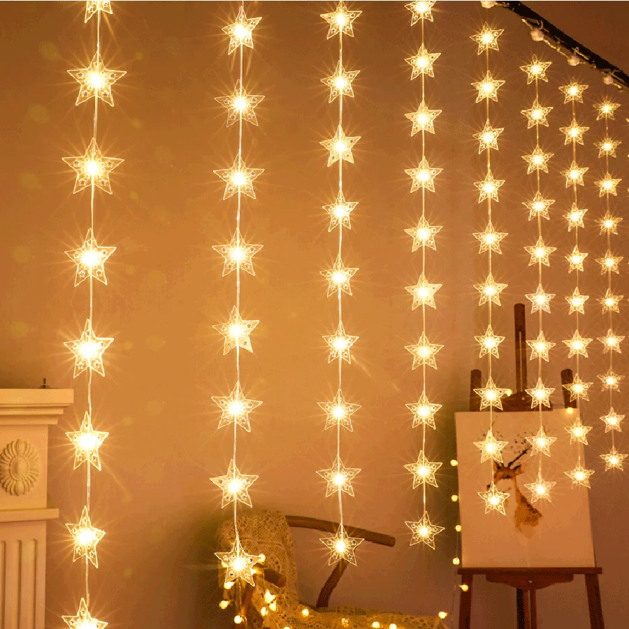 3x2/3x1M LED Wedding Star Fairy Curtain Lights Christmas Garlands Curtain String Lights Outdoor Party Birthday New Year Decor
3x2/3x1M LED Wedding Star Fairy Curtain Lights Christmas Garlands Curtain String Lights Outdoor Party Birthday New Year Decor