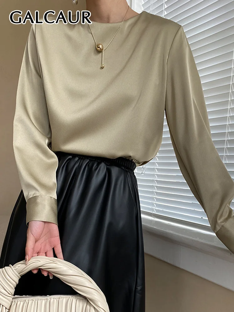 GALCAUR Solid Loose Pullover Blouses For Women Round Neck Long Sleeve Patchwork Button Spring Minimalist Elegant Shirts Female
GALCAUR Solid Loose Pullover Blouses For Women Round Neck Long Sleeve Patchwork Button Spring Minimalist Elegant Shirts Female