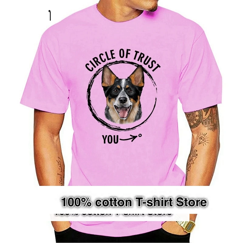

Новинка 2019, модная мужская футболка с круглым вырезом, футболка с надписью Circle of Trust, футболка с австралийской собакой крупного рогатого скота, породой для любителей собак