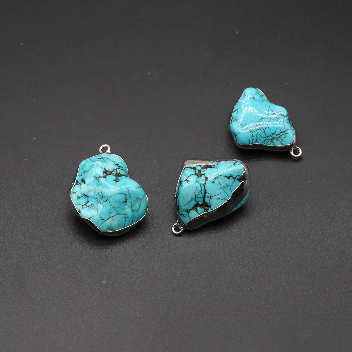 Fine Natural Stone Pendants Sliver Plated Irregular Blue Turquoise for Jewelry Making Diy Women Necklace Earrings Gifts 
Fine Natural Stone Pendants Sliver Plated Irregular Blue Turquoise for Jewelry Making Diy Women Necklace Earrings Gifts