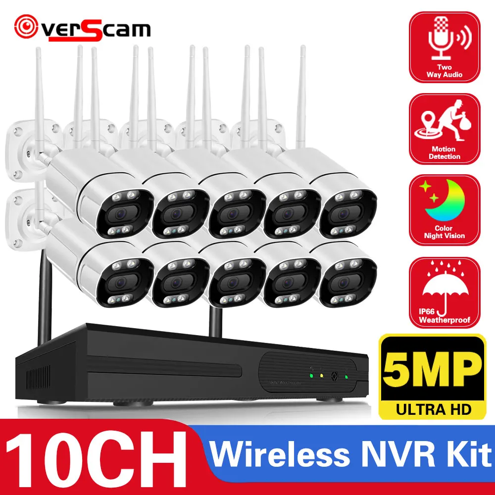 10CH 5MP Wireless Video Surveillance Security Camera System 8CH P2P NVR Two Way Audio Color Night Vision WIFI IP Bullet Camera
10CH 5MP Wireless Video Surveillance Security Camera System 8CH P2P NVR Two Way Audio Color Night Vision WIFI IP Bullet Camera