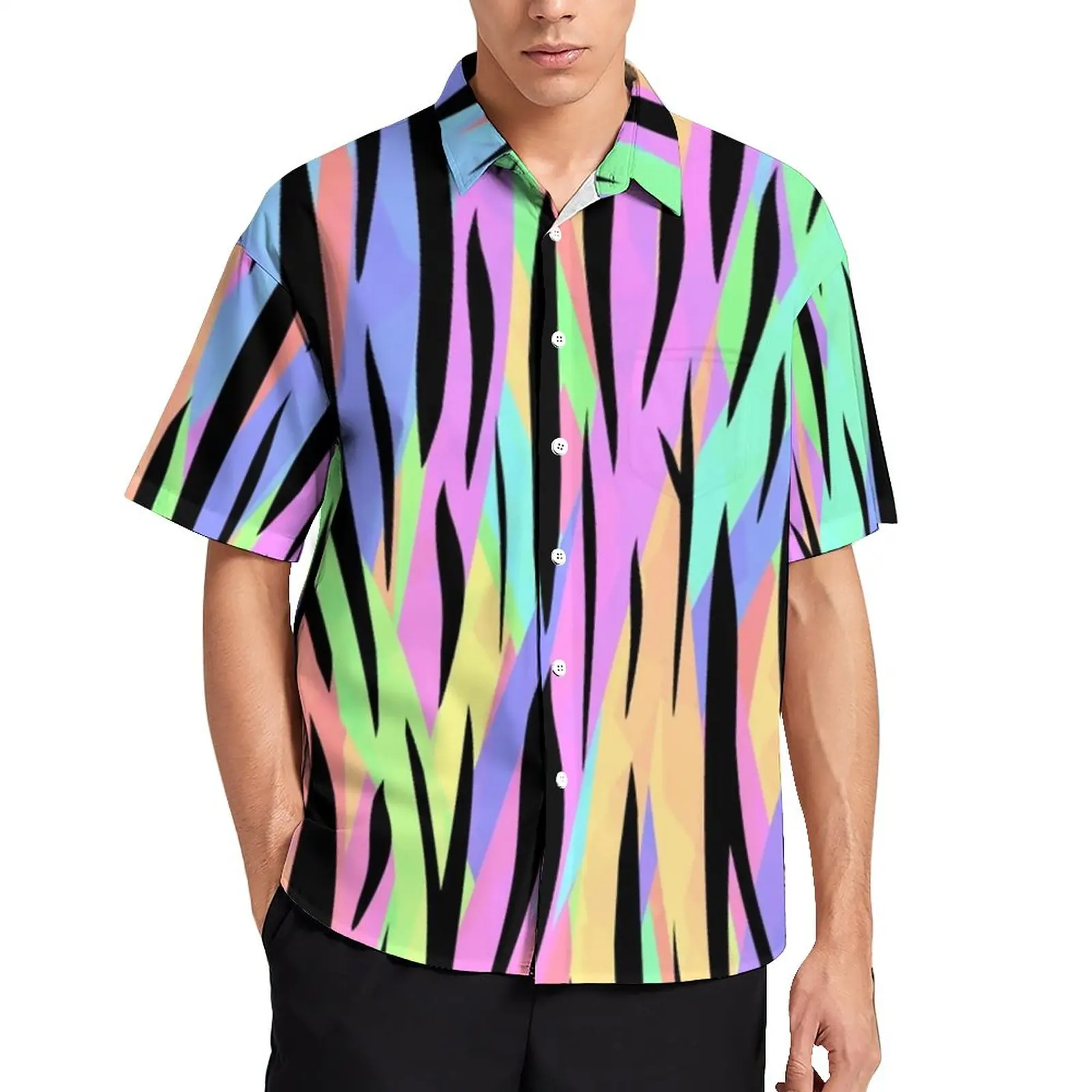 Tiger Print Casual Shirt Psychedelic Stripes Vacation Loose Shirt Hawaiian Vintage Blouses Short Sleeves Printed Oversized Top
Tiger Print Casual Shirt Psychedelic Stripes Vacation Loose Shirt Hawaiian Vintage Blouses Short Sleeves Printed Oversized Top