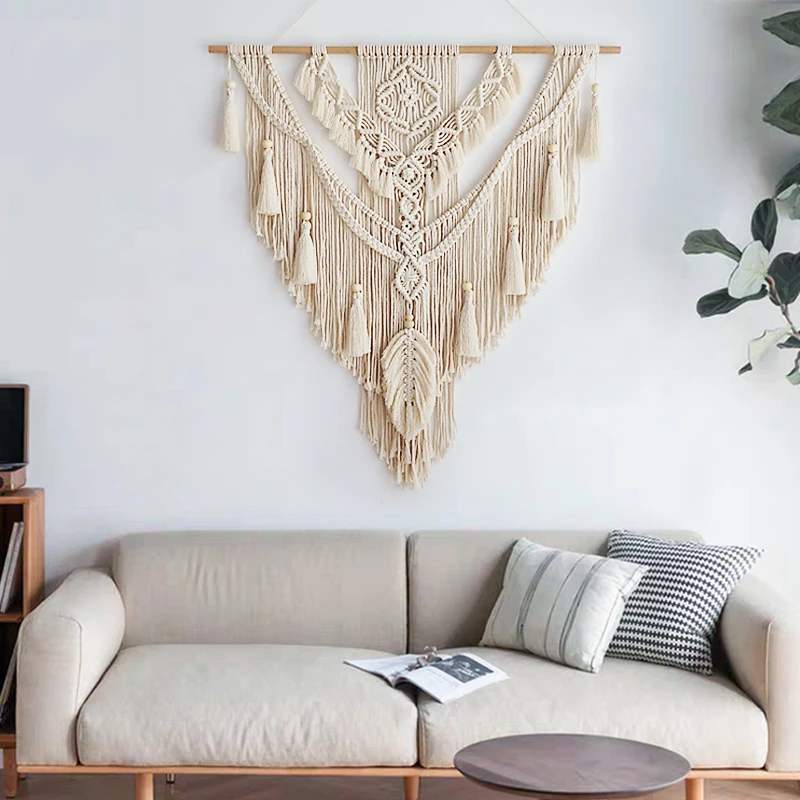 

75*95cm Nordic Bohemian Macrame Wall Hanging Tapestry Hand-wovening TasselHome Wall Decor Large Tapestry