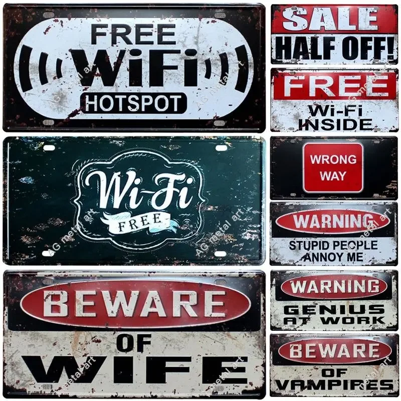 

Be Ware Free WIFI Предупреждение Signs классический потертый металлический автомобильный номерной знак для бара паба кафе Ремесла настенные таблички Декор мужские гаражные знаки