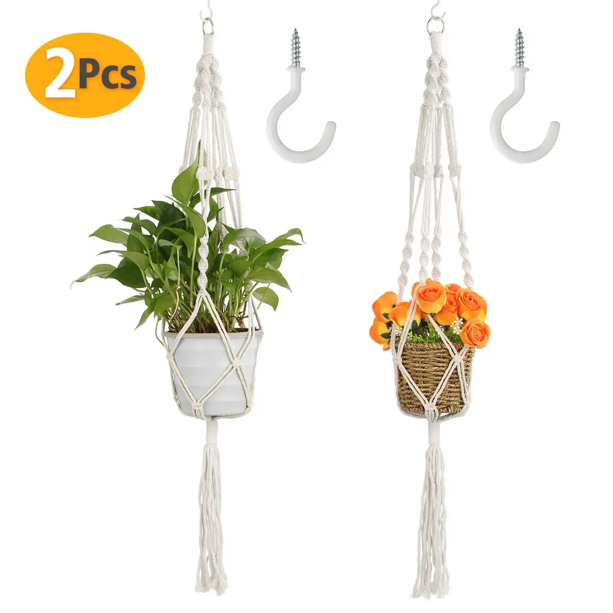 2 Pack Lant Hanger for Indoor Plants and Outdoor Plants Handmade Cotton Hanging Pots for Wall Hanging Planter Home Garden Decor
2 Pack Lant Hanger for Indoor Plants and Outdoor Plants Handmade Cotton Hanging Pots for Wall Hanging Planter Home Garden Decor