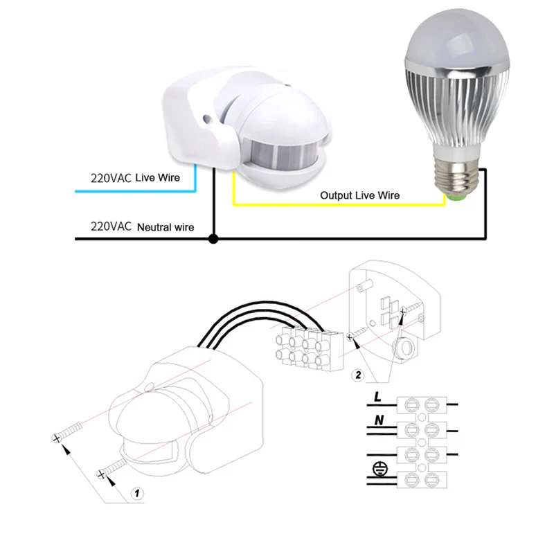 AC 220V-240V 110V 180 Degree Outdoor IP44 Security PIR Infrared Motion Sensor Detector Movement Switch
AC 220V-240V 110V 180 Degree Outdoor IP44 Security PIR Infrared Motion Sensor Detector Movement Switch