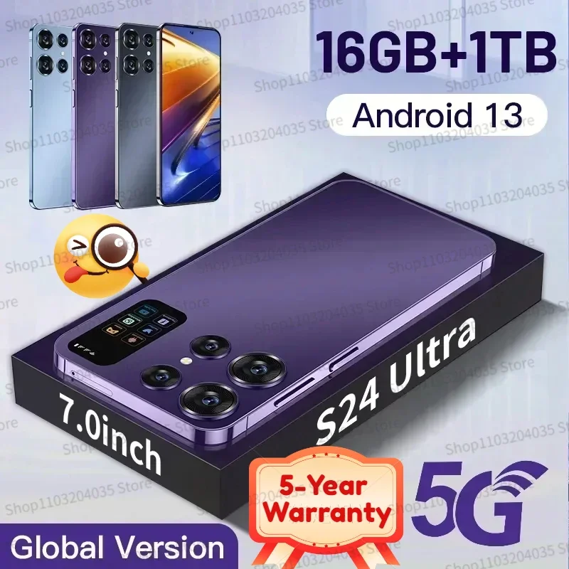 

Смартфон глобальная версия S24 Ultra, 16 + 1 ТБ, Android, разблокированный телефон, новые мобильные телефоны 4G, оригинальные телефоны