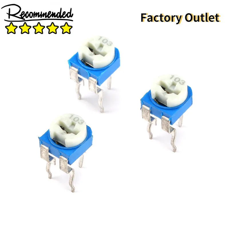50pcs Potentiometers RM065 Horizontal Trimpot Blue White Adjustable Variable Resistor Kit 103 10K ohm
50pcs Potentiometers RM065 Horizontal Trimpot Blue White Adjustable Variable Resistor Kit 103 10K ohm