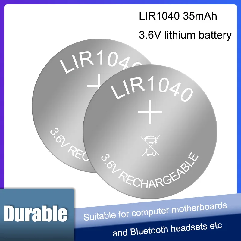 LIR 1040 LIR1040 3,6 V 35mAh литиевая аккумуляторная батарея для счетчика часов, пульта дистанционного управления
LIR 1040 LIR1040 3,6 V 35mAh литиевая аккумуляторная батарея для счетчика часов, пульта дистанционного управления