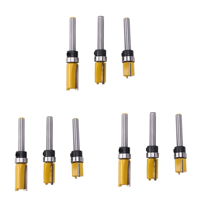 9Pcs 1/4 Inch Flush Trim Router Bit Pattern Bit Top & Bottom Bearing 1/2 Inch Blade Template Edge Wood Trimmer Cutter
9Pcs 1/4 Inch Flush Trim Router Bit Pattern Bit Top & Bottom Bearing 1/2 Inch Blade Template Edge Wood Trimmer Cutter