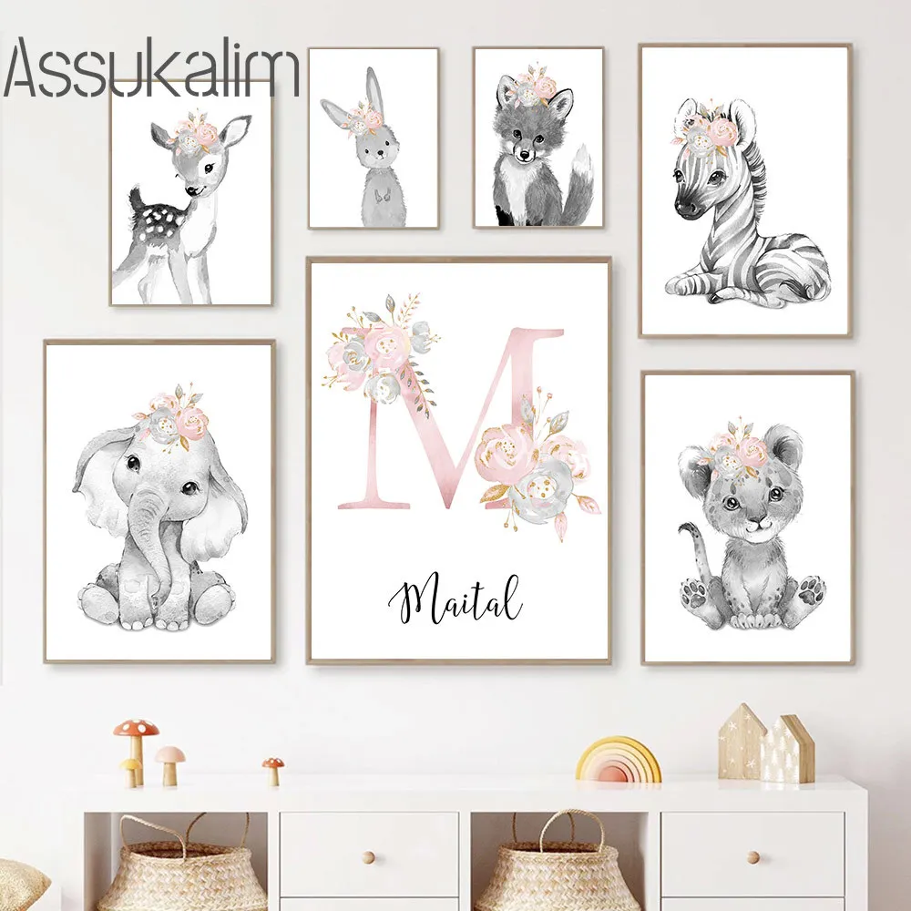 Custom Name Art Poster Tiger Dear Penguin Canvas Painting Nursery Wall Art Prints Nordic Wall Posters Baby Girl Room Decoration
Custom Name Art Poster Tiger Dear Penguin Canvas Painting Nursery Wall Art Prints Nordic Wall Posters Baby Girl Room Decoration