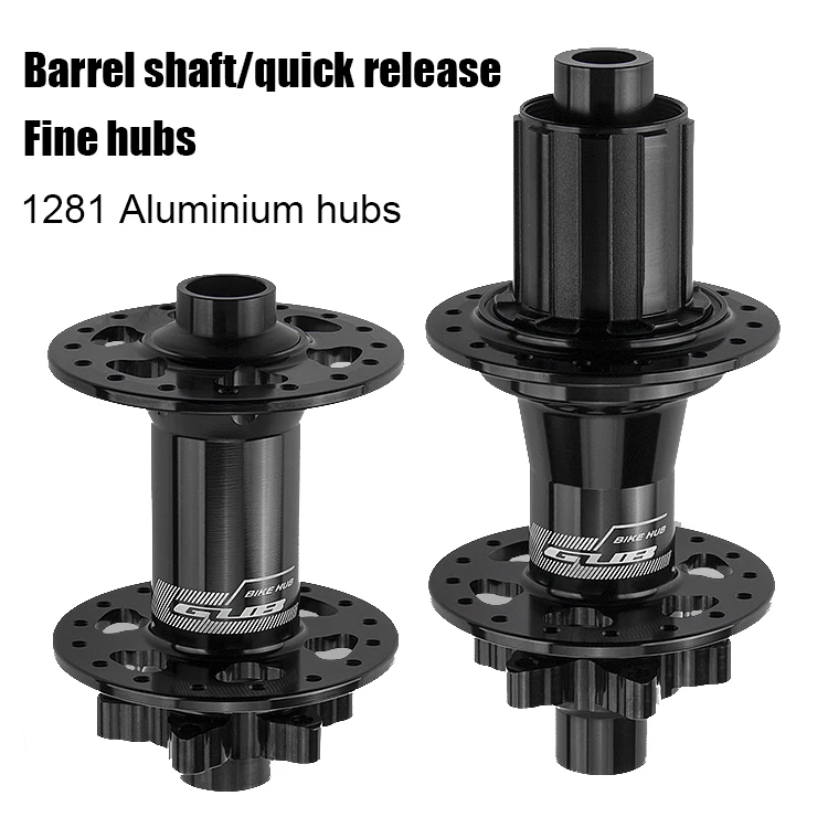 

GUB 1281 Fine Aluminum Alloy Hub Mountain Bike Barrel Axle / Quick release Hub Front 2 Rear 4 Bearings For 8-12 Speed Bike Parts