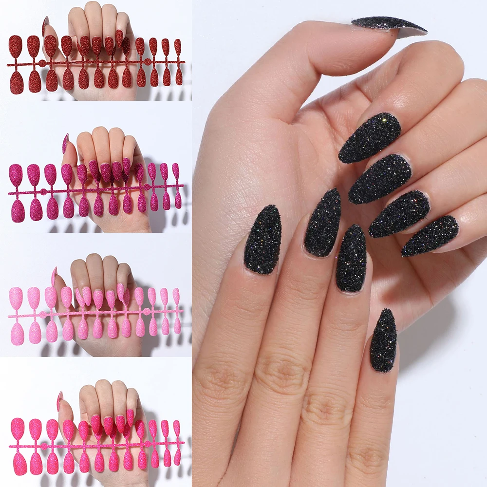 24Pcs Hot Nails Tips Overhead False Nails Stiletto Shape Fake Nails Ladies Glitter
24Pcs Hot Nails Tips Overhead False Nails Stiletto Shape Fake Nails Ladies Glitter