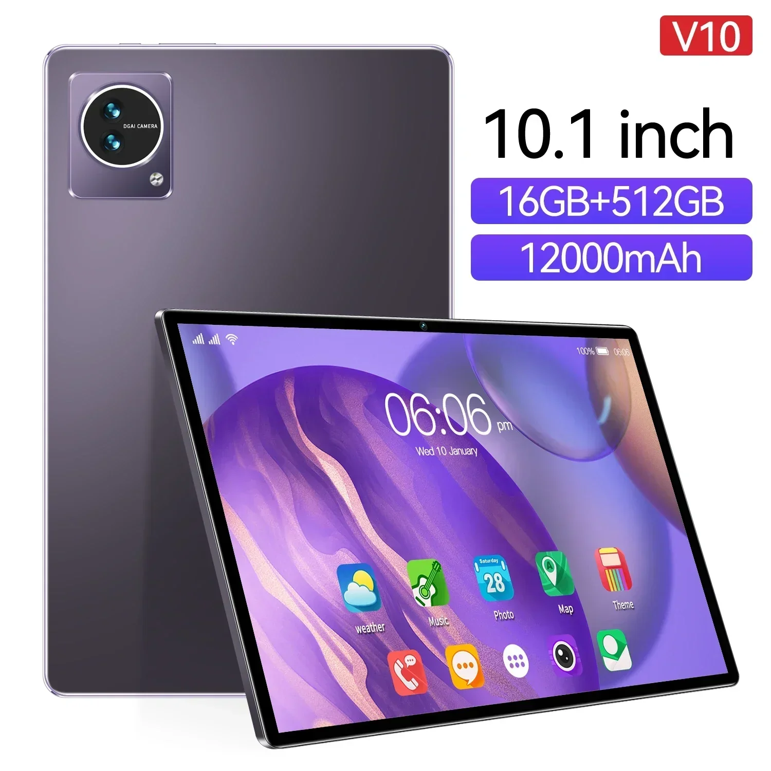 10.1inch Tablet PC Android12 Snapdragon 870 16+ 512GB IPS 12000Mah 24MP with Wi-Fi 5G Dual Sim GPS Google Play Touch Screen 4K
10.1inch Tablet PC Android12 Snapdragon 870 16+ 512GB IPS 12000Mah 24MP with Wi-Fi 5G Dual Sim GPS Google Play Touch Screen 4K