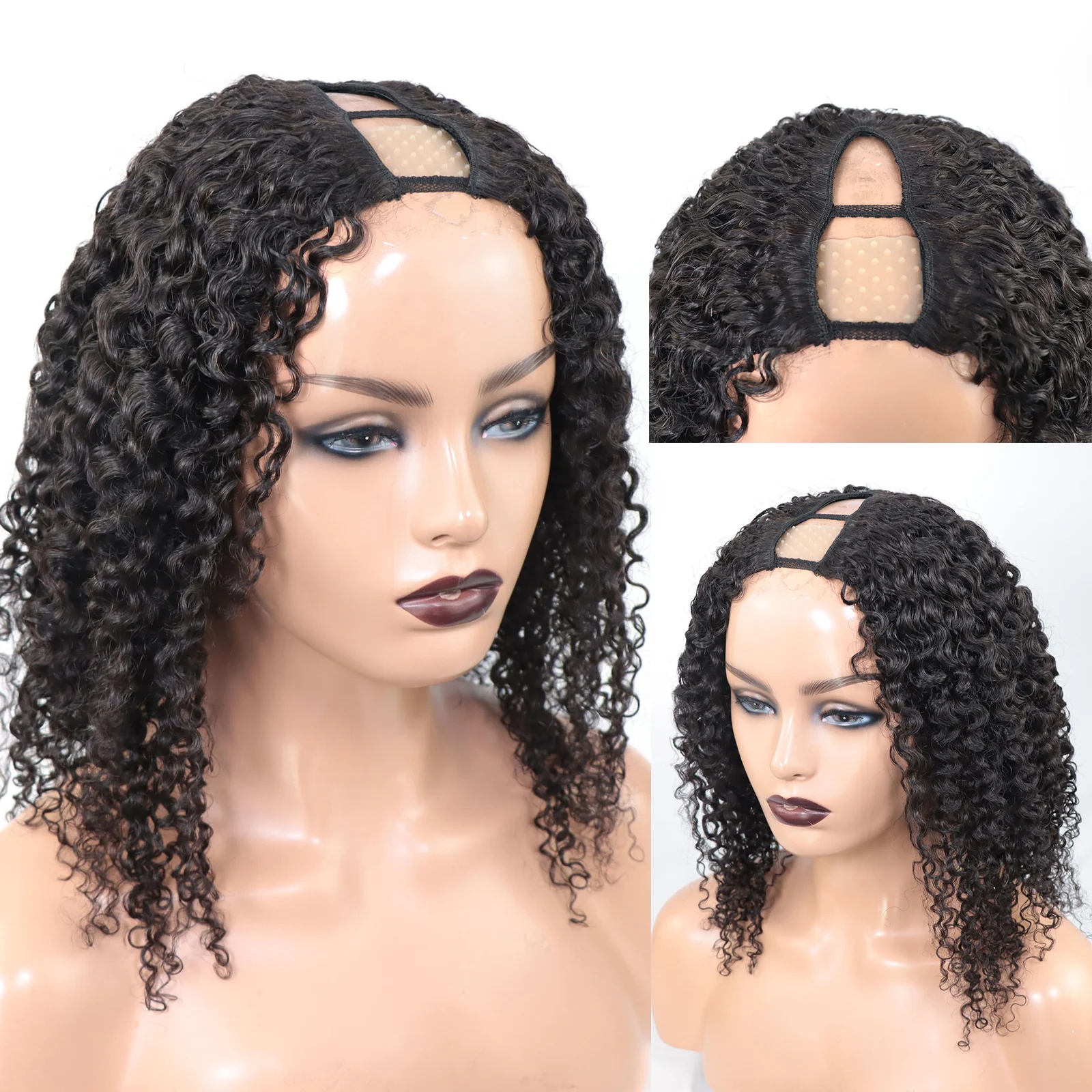 V Part Human Hair Wigs For Black Women Kinky Curly Brazilian Hair Wigs Natural Black Deep Wave Glueless U Part Wigs 250% Density
V Part Human Hair Wigs For Black Women Kinky Curly Brazilian Hair Wigs Natural Black Deep Wave Glueless U Part Wigs 250% Density