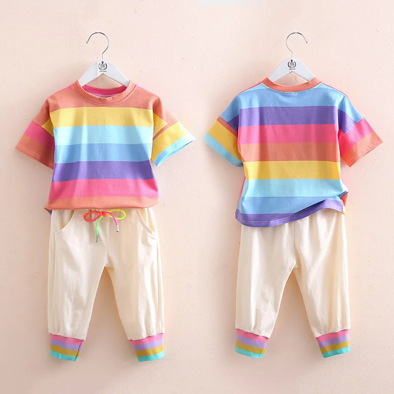 2022 Summer 2 3 4 6 8 10 12Year Children Cotton Short Sleeve Stripe T-Shirt+Long Pants Kids Baby Girl School Tracksuit 2 Pcs Set
2022 Summer 2 3 4 6 8 10 12Year Children Cotton Short Sleeve Stripe T-Shirt+Long Pants Kids Baby Girl School Tracksuit 2 Pcs Set