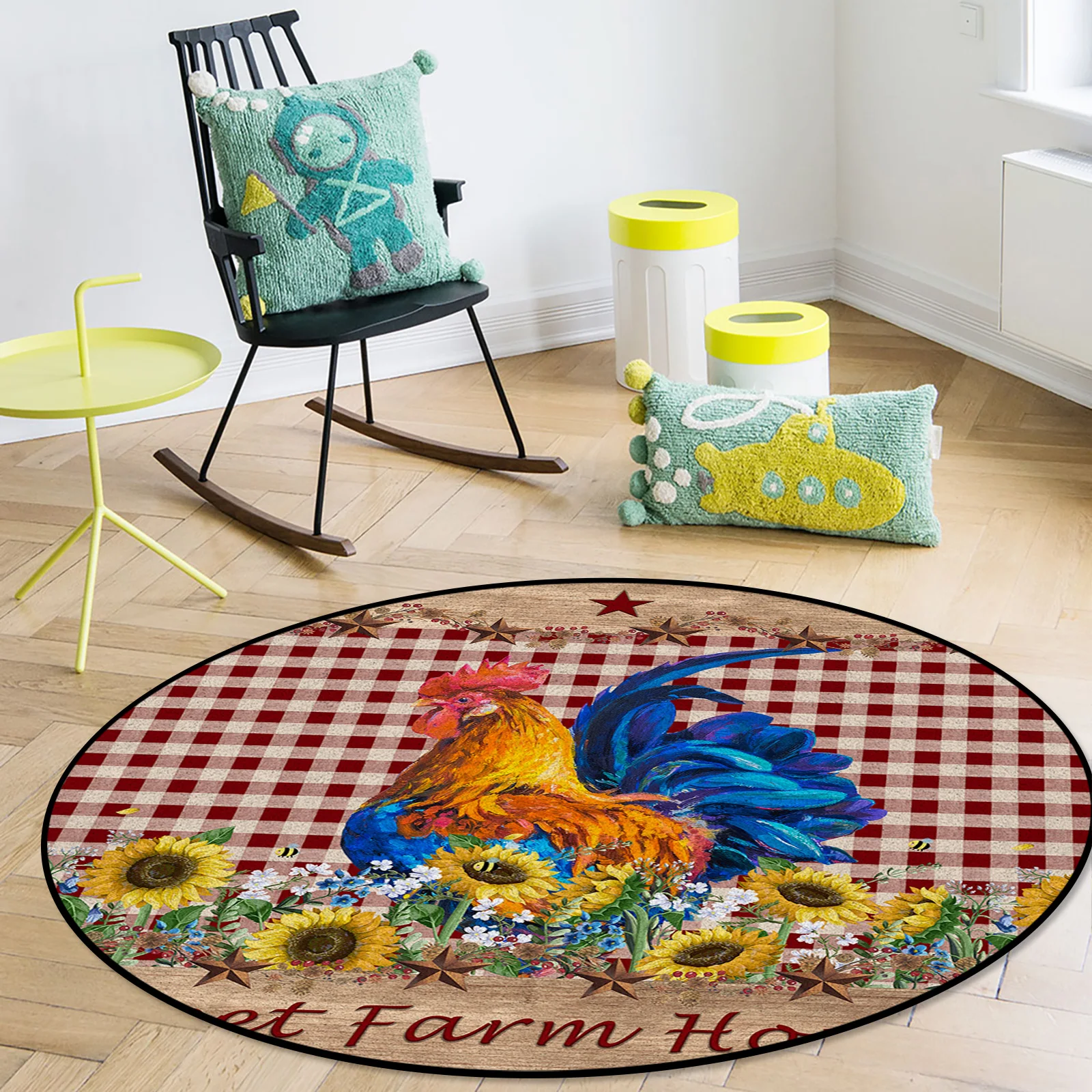 American Pastoral Chicken Sunflower Farm Round Carpets for Entrance Home Decoration Carpet for Bedroom Rug In The Living Room
American Pastoral Chicken Sunflower Farm Round Carpets for Entrance Home Decoration Carpet for Bedroom Rug In The Living Room