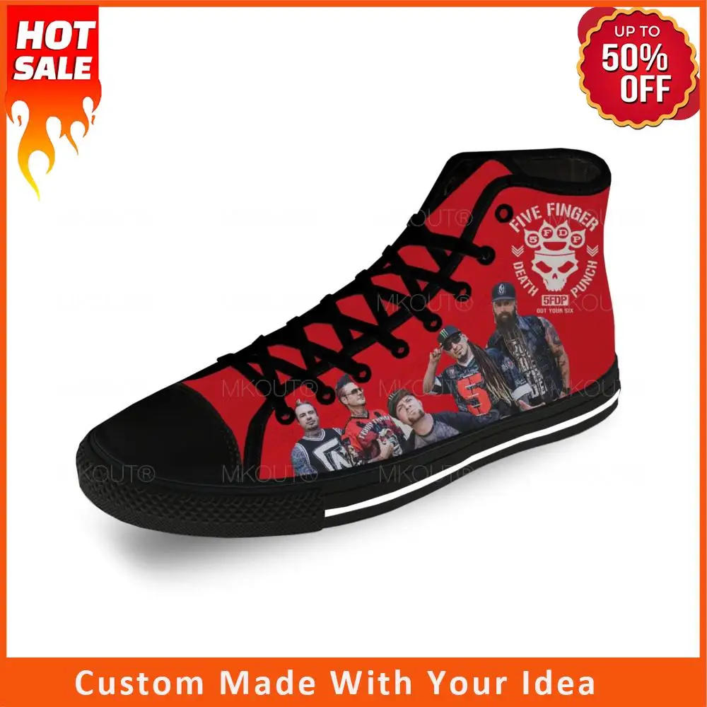 

Высокие кроссовки Five Finger Death Punch Мужские Женские подростковые повседневные холщовые беговые ботинки для косплея дышащая легкая обувь
