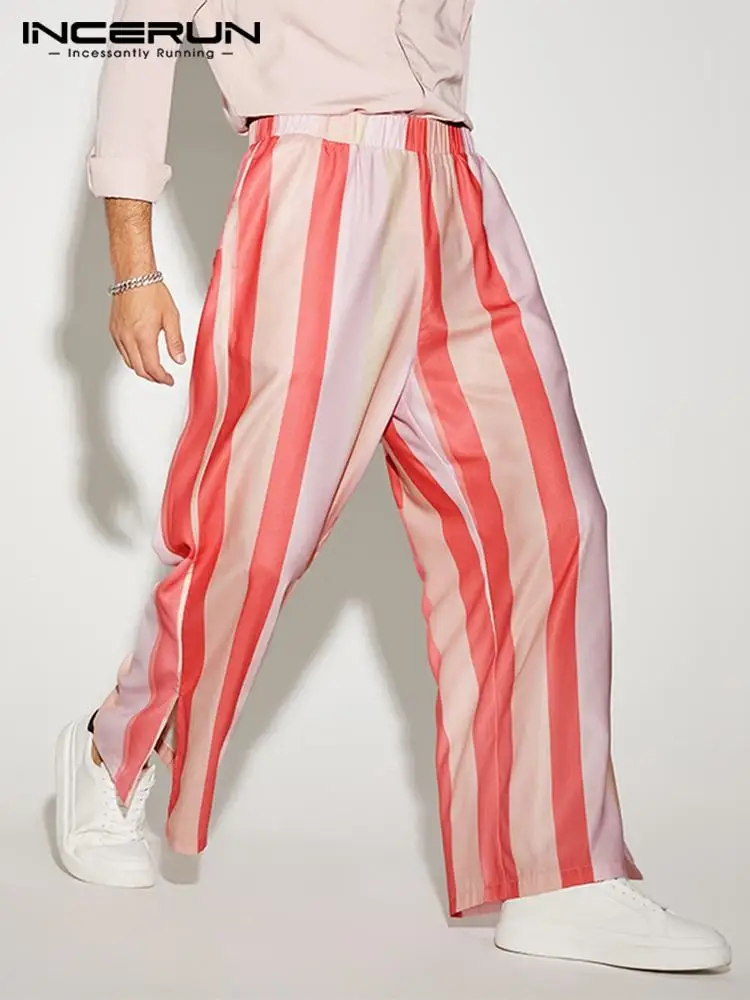 INCERUN Men Casual Pants Striped Elastic Waist Joggers Loose 2022 Fashion Wide Leg Trousers Men Streetwear Leisure Pantalon 5XL 
INCERUN Men Casual Pants Striped Elastic Waist Joggers Loose 2022 Fashion Wide Leg Trousers Men Streetwear Leisure Pantalon 5XL