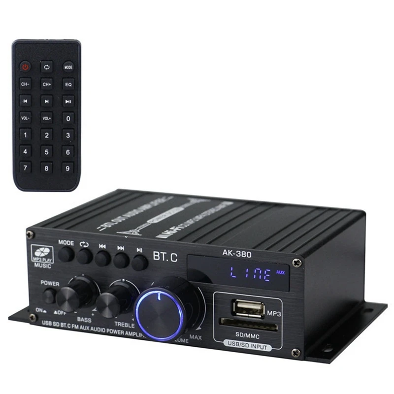 Ak380 800W 12V Power Amplifier Bluetooth Stereo Home Car BASS Audio Amp Music Player Car Speaker Class D FM USB/SD Accessories
Ak380 800W 12V Power Amplifier Bluetooth Stereo Home Car BASS Audio Amp Music Player Car Speaker Class D FM USB/SD Accessories