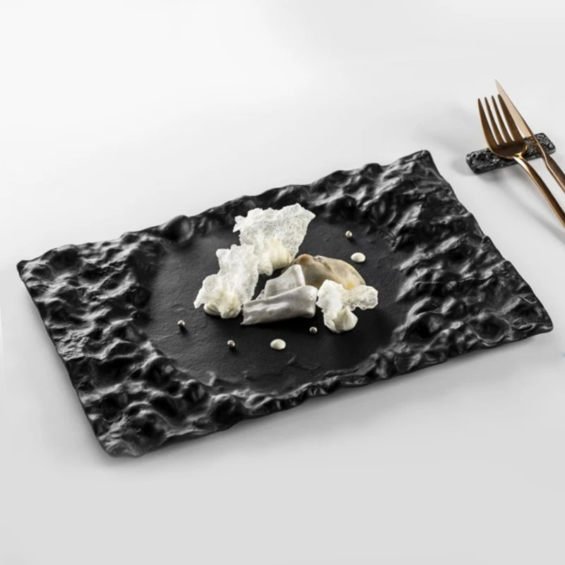 Creative Restaurant Plate Black Ceramic Western Plate Wavy Rectangular Inner Round Flat Plate Dessert Plate Kitchen Supplies
Creative Restaurant Plate Black Ceramic Western Plate Wavy Rectangular Inner Round Flat Plate Dessert Plate Kitchen Supplies