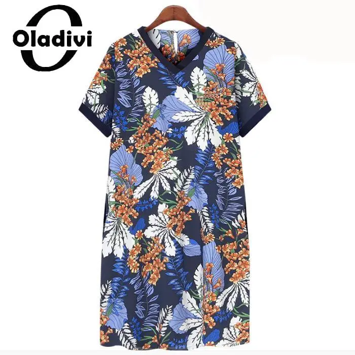 Женское свободное платье Oladivi с коротким рукавом, Повседневное платье большого размера с модным принтом, модель 2023 на лето, 907 
Женское свободное платье Oladivi с коротким рукавом, Повседневное платье большого размера с модным принтом, модель 2023 на лето, 907