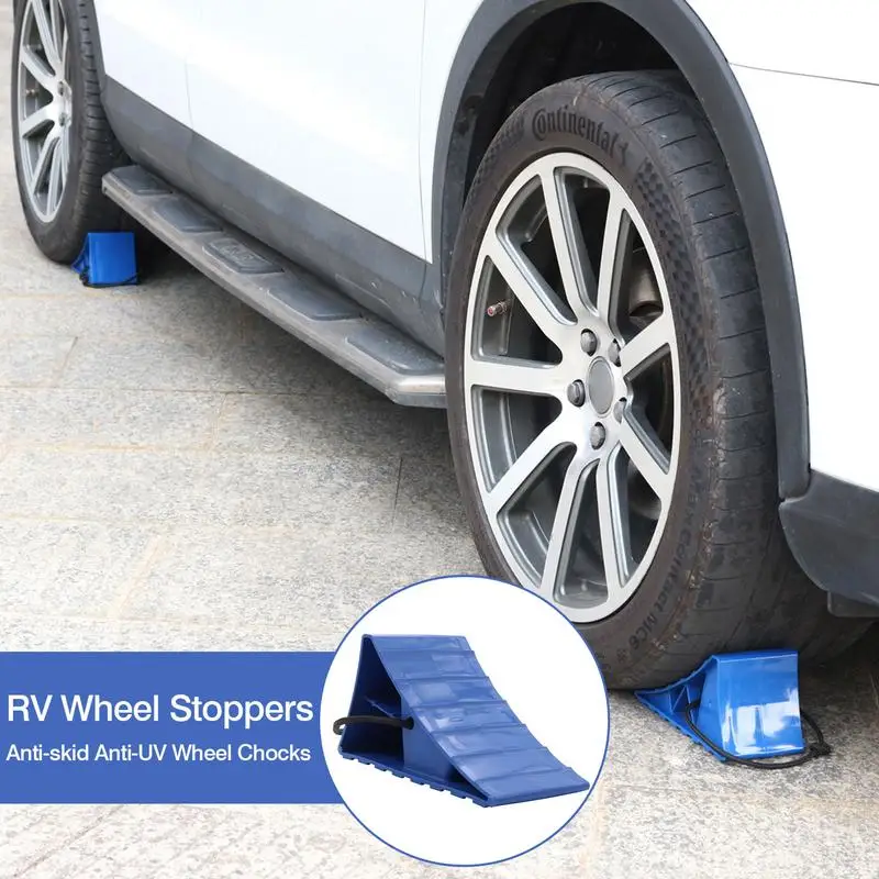

RV Wheel Stoppers 2PCS Anti Skid Anti UV Wheel Bearing Chocks For Car SUV Truck Wheel Rubber Stop Slider Automobile Accessories