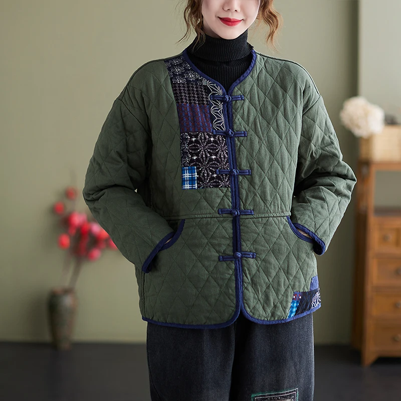 Balonimo Retro Patch Padded Jacket Cardigan Thickened Cotton Coat Women's Loose Casual Button Up Clothes Winter Quilted Parkas
Balonimo Retro Patch Padded Jacket Cardigan Thickened Cotton Coat Women's Loose Casual Button Up Clothes Winter Quilted Parkas