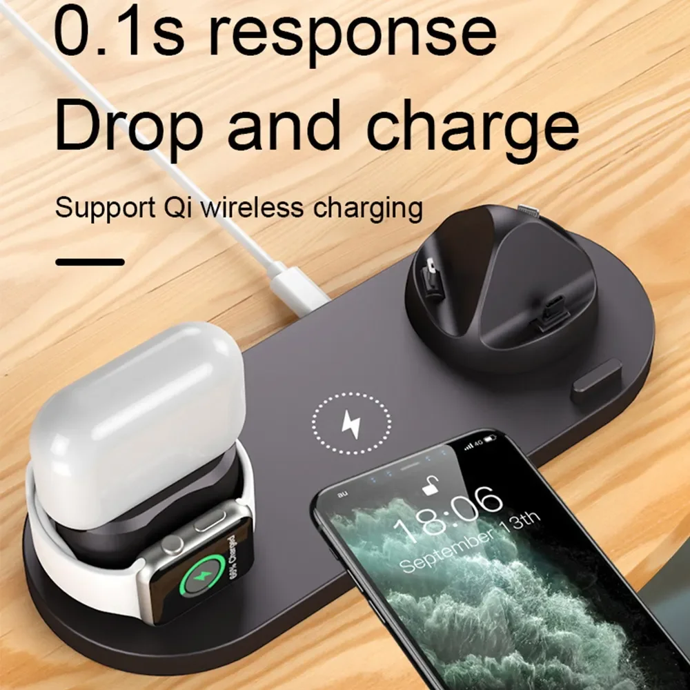 

in 1 10W Wireless Charger Dock Station Qi Induction Stand Fast Magnetic Charging Holder For iPhone 13 Pro Max Airpods 3 iWatch