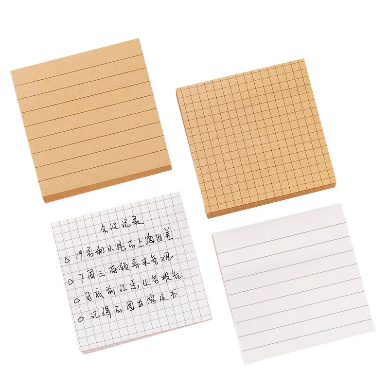 

80Sheets Per Pack Memo Note Blank Horizontal line message Book Message brown Word Supplies Planner stationery Gifts for kids