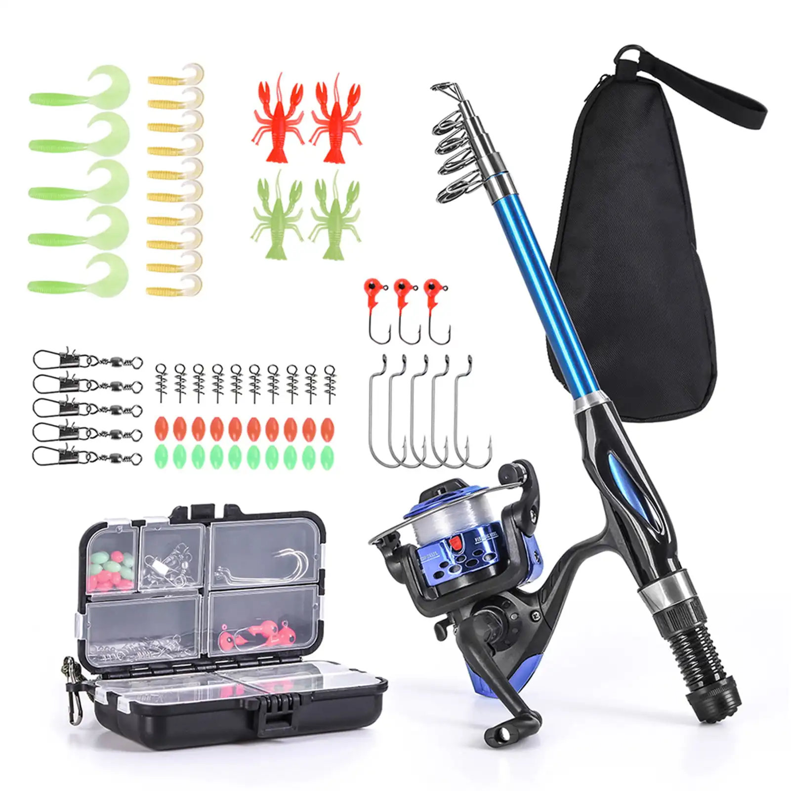 Child Fishing Rod Reel Combo Full Kit,Telescopic Fishing Rod Spinning Reel Set with Hooks Soft Lures Barrel Swivels Storage Bag
Child Fishing Rod Reel Combo Full Kit,Telescopic Fishing Rod Spinning Reel Set with Hooks Soft Lures Barrel Swivels Storage Bag