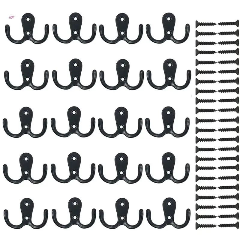 20 Pcs Wall Double Hooks Zinc Alloy Towel Hooks for Hanging Hat, Coat, Bag, Rope
20 Pcs Wall Double Hooks Zinc Alloy Towel Hooks for Hanging Hat, Coat, Bag, Rope