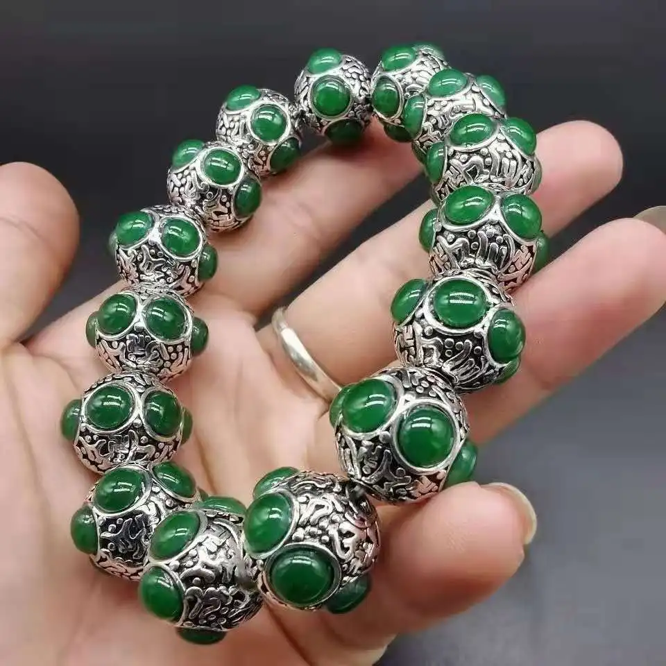 100% Natural Jewel Inlaid 925 Bracelet Bracelets Jadeite Jade Green Chalcedony Jewellery Accessories
100% Natural Jewel Inlaid 925 Bracelet Bracelets Jadeite Jade Green Chalcedony Jewellery Accessories
