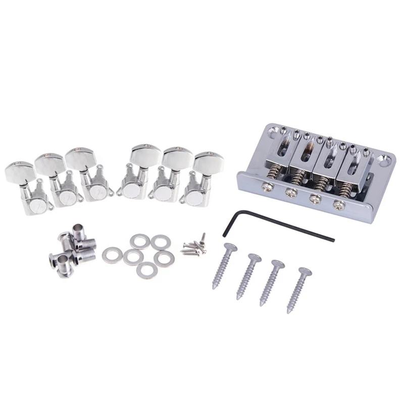 1 Set Cigar Box Guitar Parts: 4-String Chrome Hard-Tail Adjustable Bridge & 1 Set 3L 3R Chrome Electric Acoustic Strings Of Mech
1 Set Cigar Box Guitar Parts: 4-String Chrome Hard-Tail Adjustable Bridge & 1 Set 3L 3R Chrome Electric Acoustic Strings Of Mech